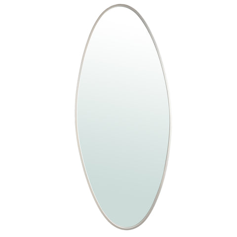 Miroir ovale en acier blanc de grande taille en sérine