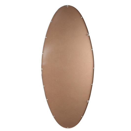 Miroir ovale en acier blanc de grande taille en sérine