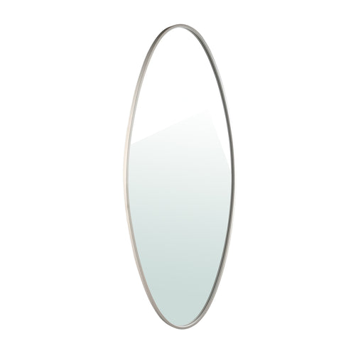 Miroir ovale en acier blanc de grande taille en sérine