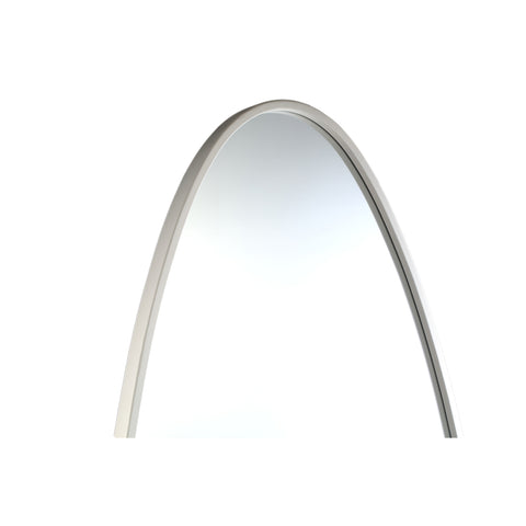 Miroir ovale en acier blanc de grande taille en sérine