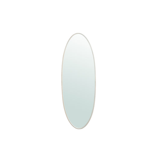 Serine White steel oval mirror small