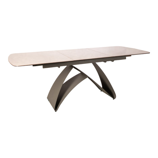 Shiva Gris mesa de comedor extensible pierna gris