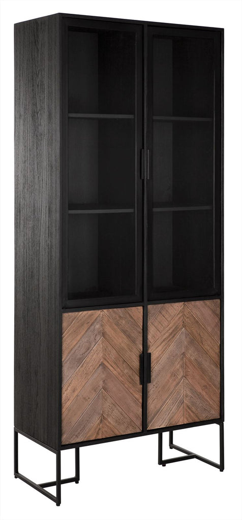 Mostrar Criss Cross, 2 puertas de vidrio/metal, 2 puertas de madera