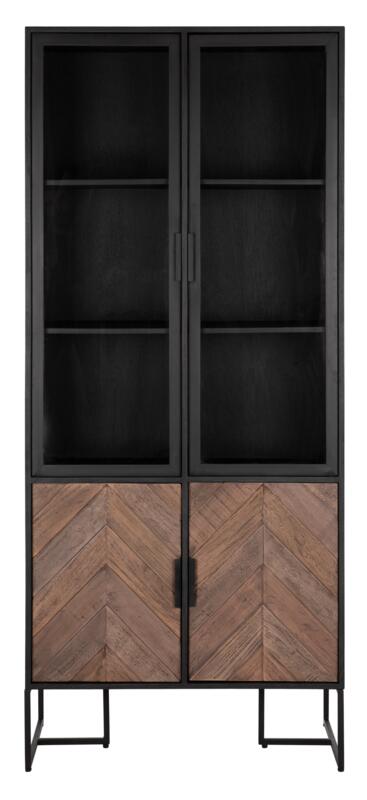 Mostrar Criss Cross, 2 puertas de vidrio/metal, 2 puertas de madera