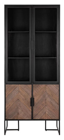 Mostrar Criss Cross, 2 puertas de vidrio/metal, 2 puertas de madera