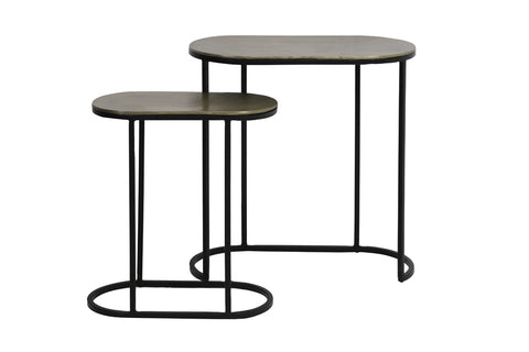 Mesa auxiliar S/2 máx 53x26x53 cm BOCOV bronce antiguo-negro
