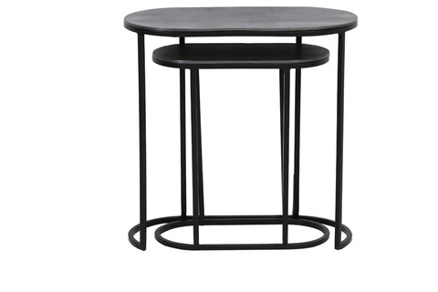 Table d'appoint S/2 max 53x26x53 cm BOCOV plomb antique-noir