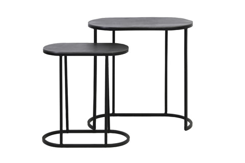 Table d'appoint S/2 max 53x26x53 cm BOCOV plomb antique-noir