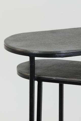 Table d'appoint S/2 max 53x26x53 cm BOCOV plomb antique-noir