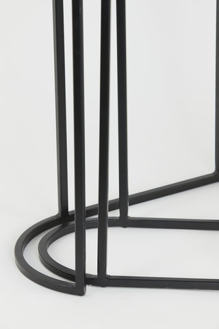 Table d'appoint S/2 max 53x26x53 cm BOCOV plomb antique-noir