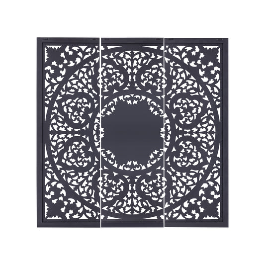 Sina Black mango wood wallpanel square carved L to Only.
