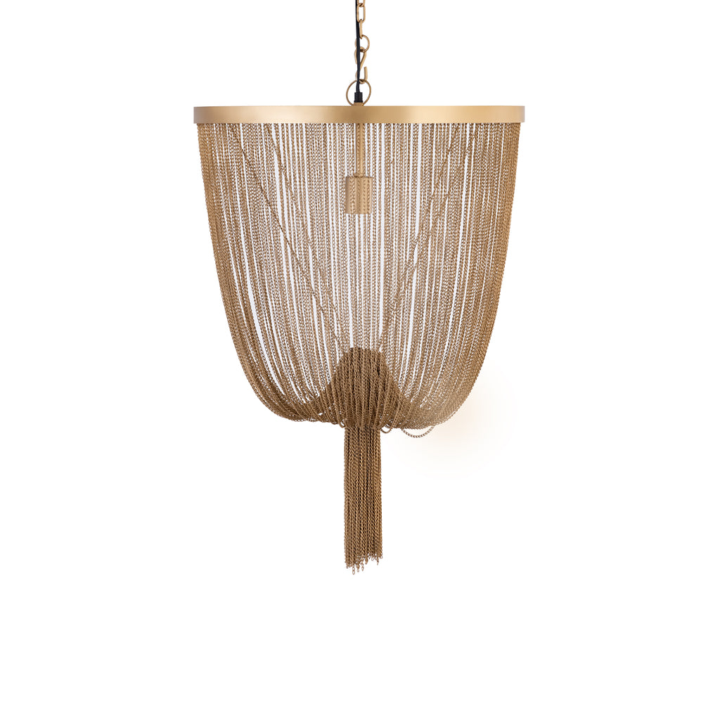 Solan Gold iron chains round hanging lamp