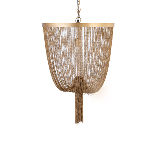 Solan Gold iron chains round hanging lamp