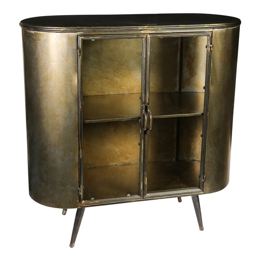 PTMD Spacer brass iron glass door cabinet low