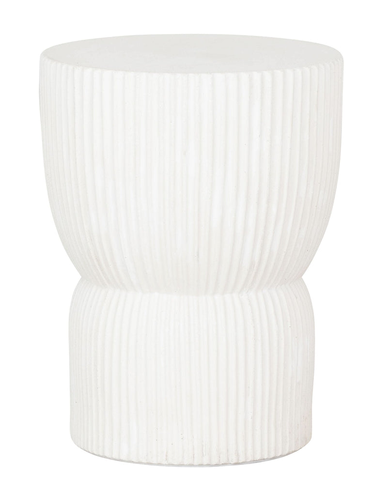 Taburete acanalado blanco