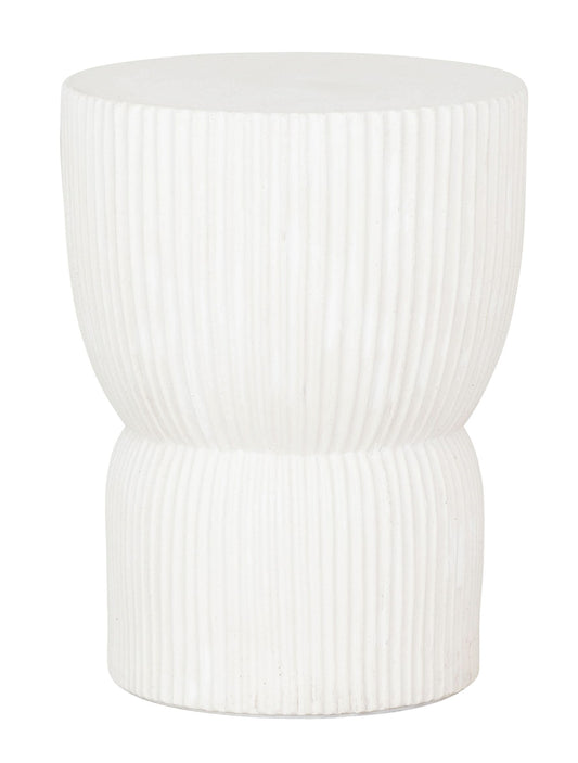 Taburete acanalado blanco