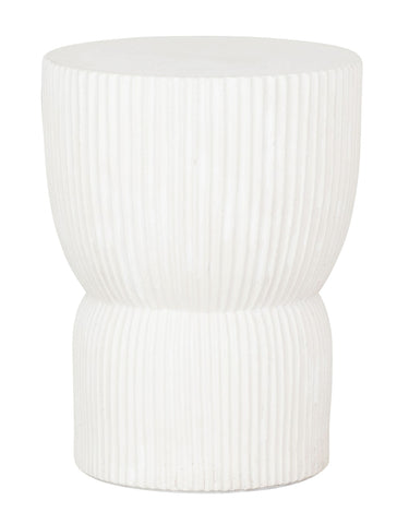 Taburete acanalado blanco