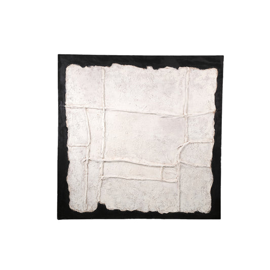 Líneas abstractas del panel de pared de lienzo blanco de Suyen