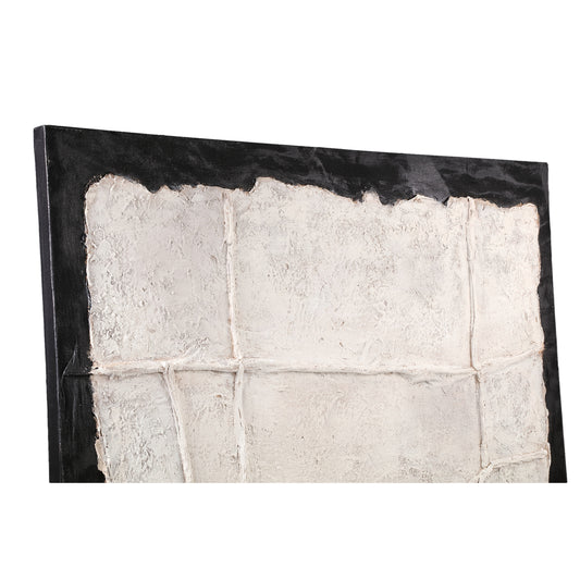 Líneas abstractas del panel de pared de lienzo blanco de Suyen