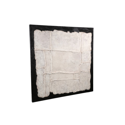 Líneas abstractas del panel de pared de lienzo blanco de Suyen