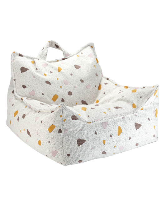 Silla de frijoles de mármol terrazo