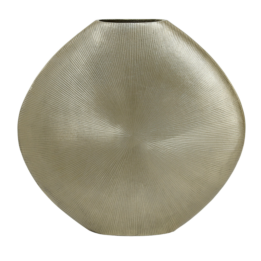 Tiro Aluminium Gouden Pot Ovaal gestreept patroon - PTMD