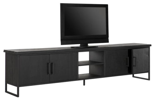 Supporto TV Beam n.2 grande, 4 porte, 2 ripiani aperti NERO