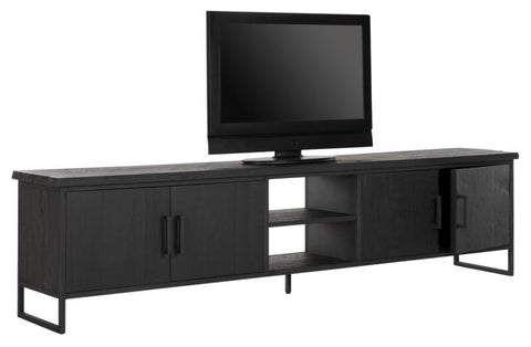 Supporto TV Beam n.2 grande, 4 porte, 2 ripiani aperti NERO