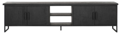 Supporto TV Beam n.2 grande, 4 porte, 2 ripiani aperti NERO