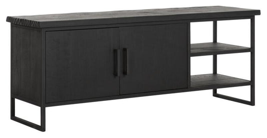 Supporto TV Beam n.2 piccolo, 2 ante, 2 ripiani aperti NERO