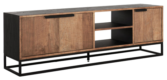 Mueble de televisión Cosmo No.2 mediano, 3 puertas, 2 estantes abiertos