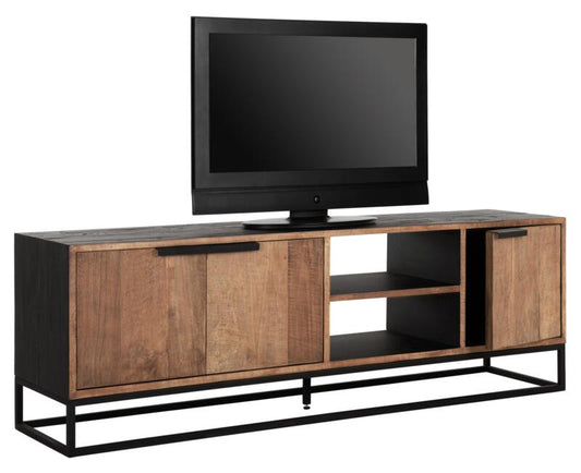 Mueble de televisión Cosmo No.2 mediano, 3 puertas, 2 estantes abiertos