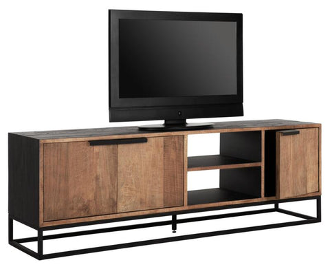 Mueble de televisión Cosmo No.2 mediano, 3 puertas, 2 estantes abiertos