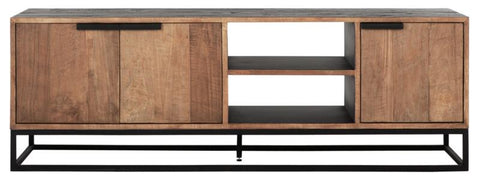 Mueble de televisión Cosmo No.2 mediano, 3 puertas, 2 estantes abiertos