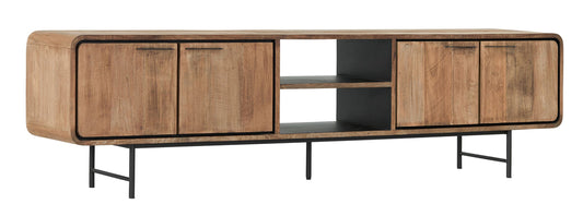 Soporte de TV Evo grande, 4 puertas, 2 estantes abiertos