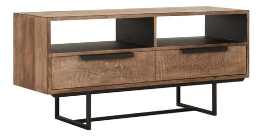 Mueble de televisión Odeon No.1, 2 cajones, 2 estantes abiertos