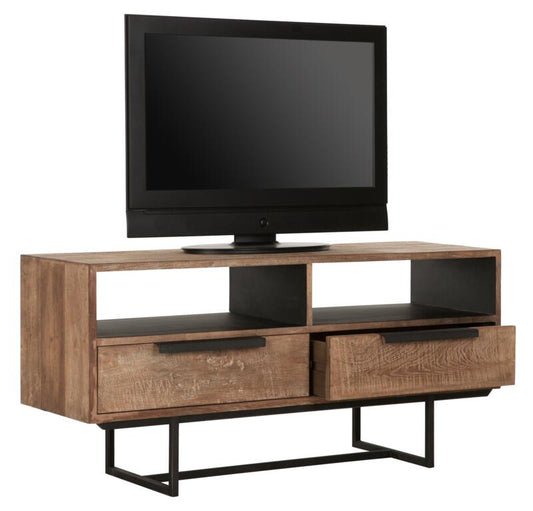 Mueble de televisión Odeon No.1, 2 cajones, 2 estantes abiertos