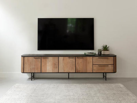 Mueble de televisión Soho grande, 4 puertas, 2 cajones