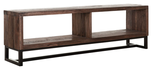 Soporte de TV de madera mediana, 2 estantes abiertos.