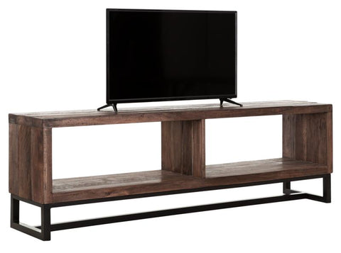 Soporte de TV de madera mediana, 2 estantes abiertos.