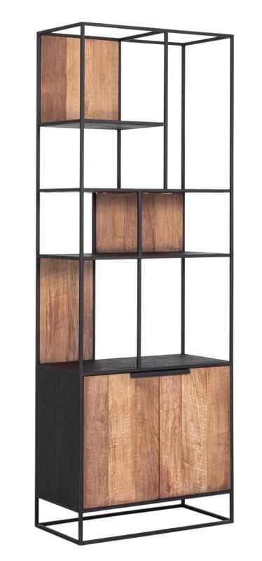 Meuble TV avec bibliothèque Cosmo, 2 portes, étagères ouvertes