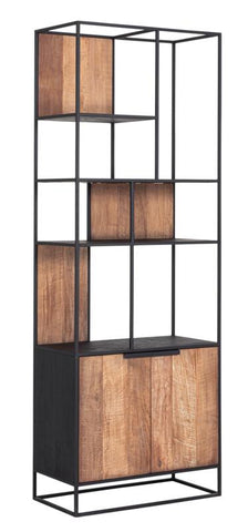 Meuble TV avec bibliothèque Cosmo, 2 portes, étagères ouvertes