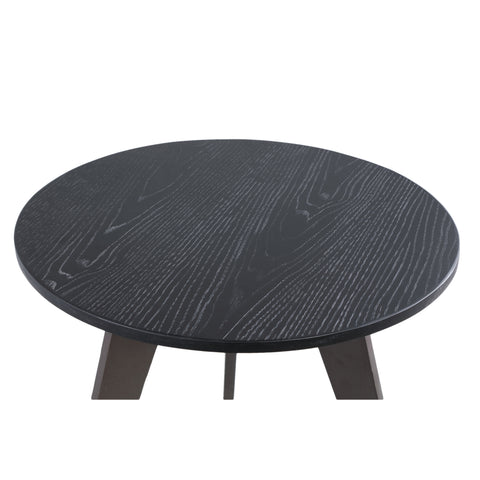 Werdy Black iron coffee table with veneer top, round SV2