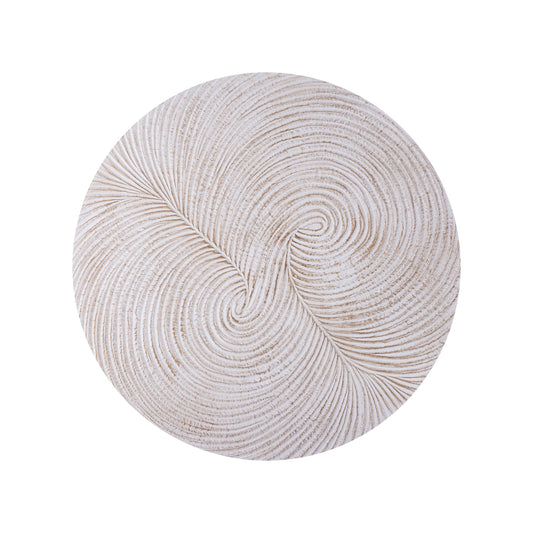 Wiktor White MDF round wallpanel swirl carved S traduit en Only.