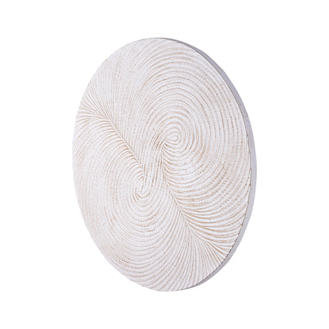 Wiktor White MDF round wallpanel swirl carved S traduit en Only.