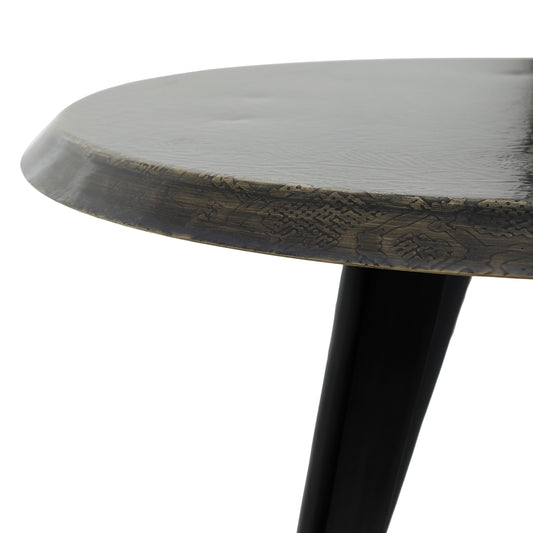 Winth Brass alu coffee table etched snake print L translates to "Avec table basse en aluminium avec impression de serpent gravée L" in French.