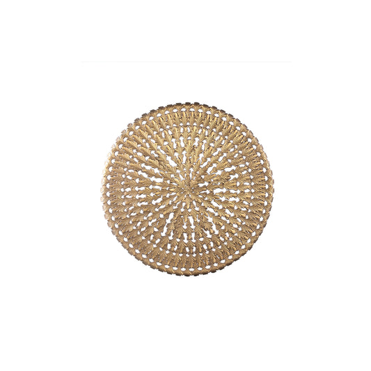 Xavery Bronze round iron wall panel carved look S translates to Only.