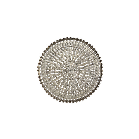Xavery Bronze round iron wall panel carved look S translates to Only.