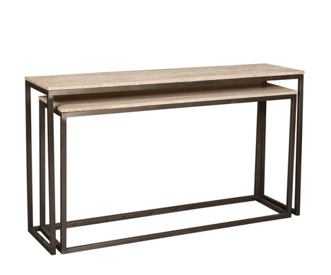 Zoah Black Travertine rectangle sidetable SV2