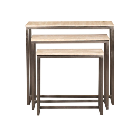 Zoah Black Travertine rectangle sidetable SV3